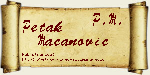 Petak Macanović vizit kartica